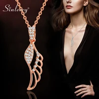 sinleery charm crystal angel wings pendant necklace women rose gold silver color necklace 2021 new fashion jewelry xl539 ssp