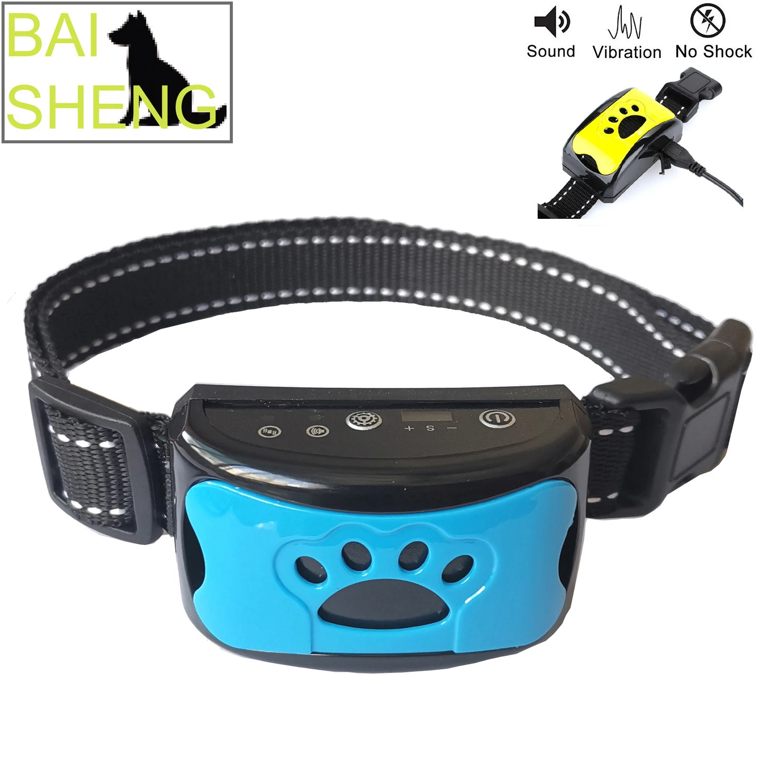 

20Pcs/Lot Pet Dog Training Collar Anti-barking Collar Electric Shock Adjustable Nylon Strip USB Charging Dog Trainer General