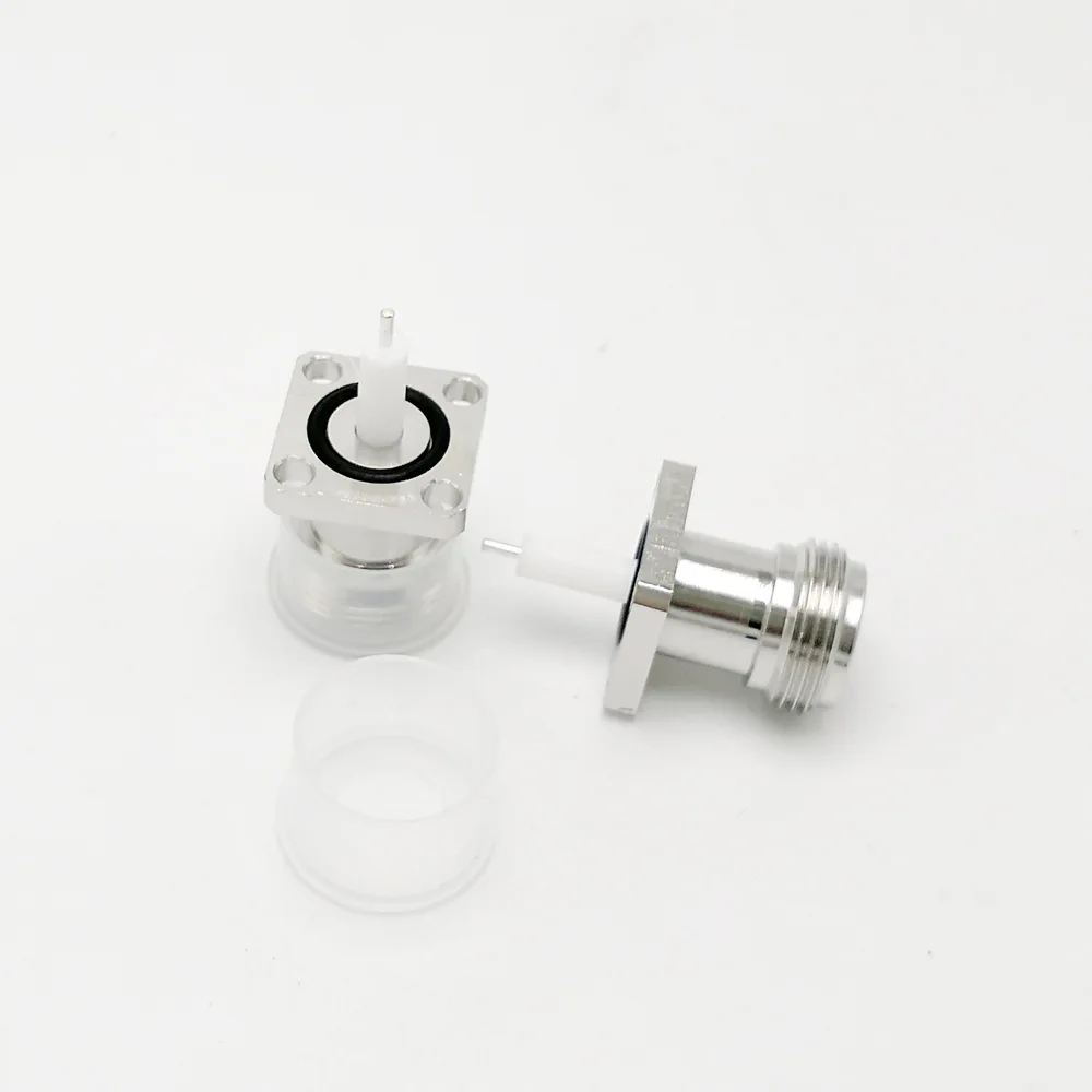 17.5mm 4-Hole Flange N Female Connector Solder Panel Mount Straight RF Coaxial Waterproof 10pcs/lot | Обустройство дома