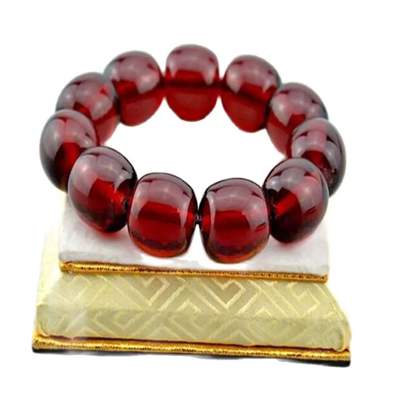 

Натуральный Янтарный браслет, бусины из красного янтаря в крови, четки, бусины, барабанные бусины, старые восковые канифоли, украшения для р...
