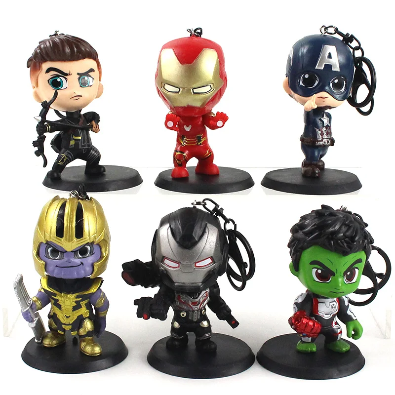 Брелки с супергероями Мстители Локи Капитан Америка Черная пантера Тор
