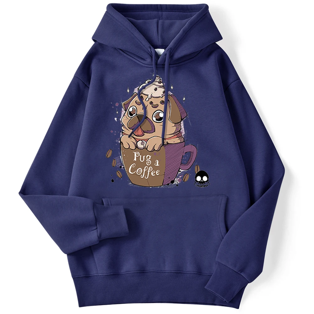 Мопс Кофе симпатичная толстовка с принтом для Для мужчин 2021 обувь косплея Аниме