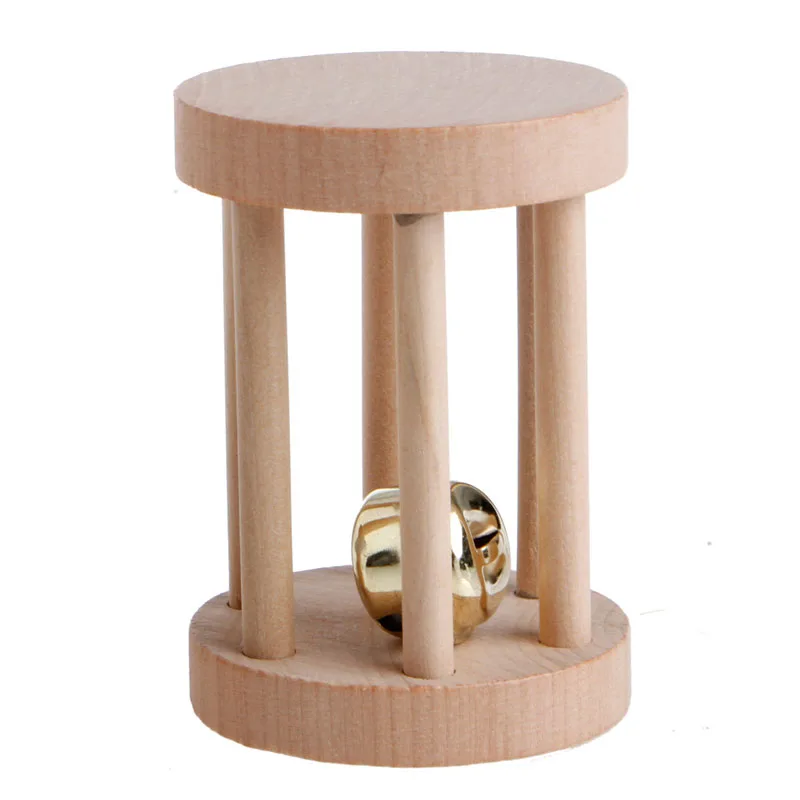 

Natural Wood Unicycle Dumbell Bell Roller Chew Toys For Pet Rabbits Hamsters Rat B95A