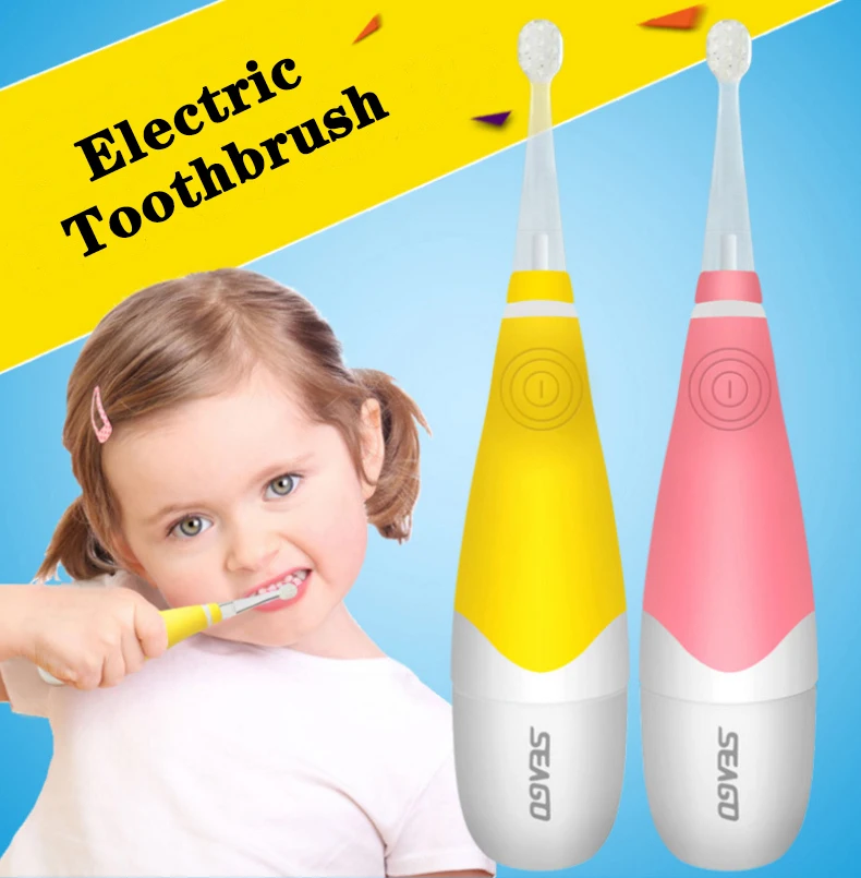 

SG-902 Professional Seago Child Baby Kids Sonic Electric Toothbrush Intelligent Vibration With LED Light Smart Reminder For Baby