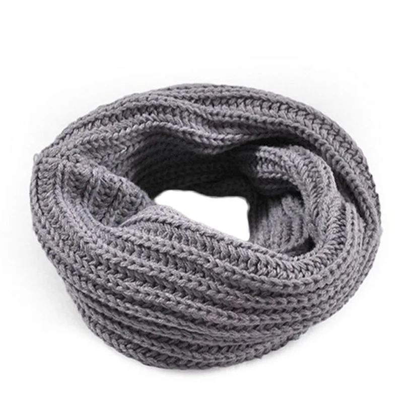 Autumn Winter Boy's Girl's Knitted Circle Wool Scarf Shawl Wrap Warm Collar O Ring Thicken Warmer Snood Scarfs Ladies |