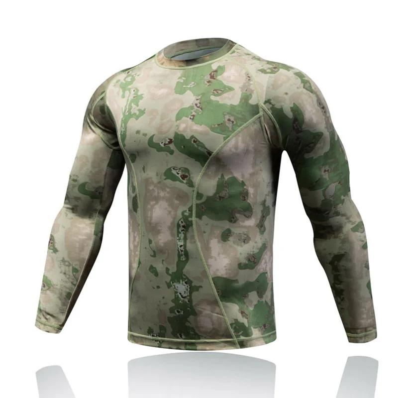 

Military Army Tactical T Shirt Camo Men Long Sleeve Combat Shirts Quick Dry Comepression Outdoor Hiking Hunting Camouflage Shirt