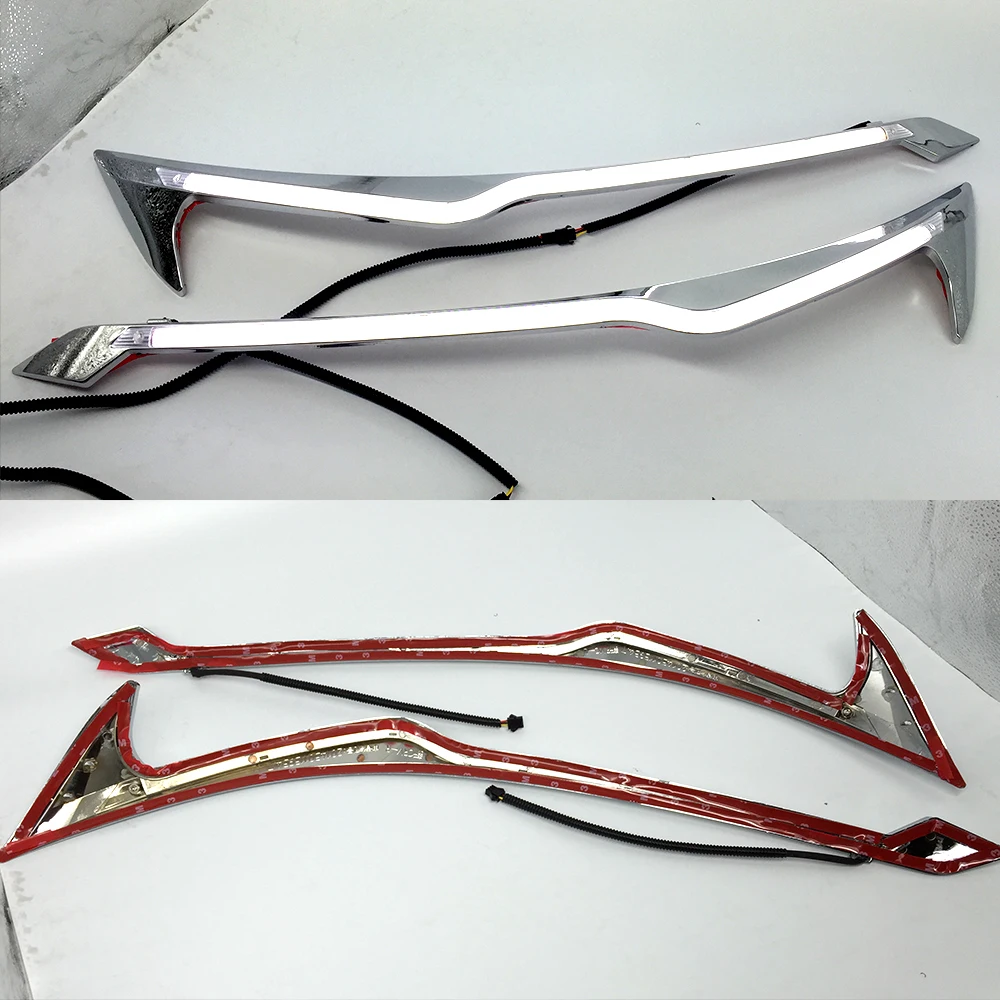 CSCSNL 2 шт. для Honda CRV 2012 2013 Автомобильный головной светильник светодиодный для бровей дневной ходовой светильник DRL с желтым поворотным сигналом светильник