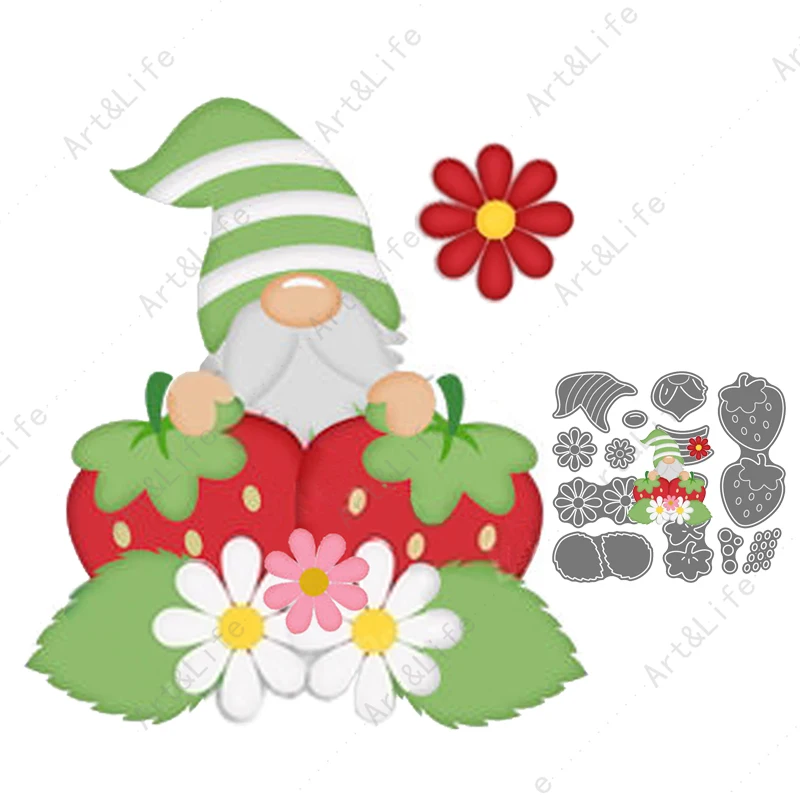 

Christmas Men New Metal Cutting Dies Christmas Strawberry Santa Claus Stencils for Scrapbooking Paper Cards Embossing Cut Die