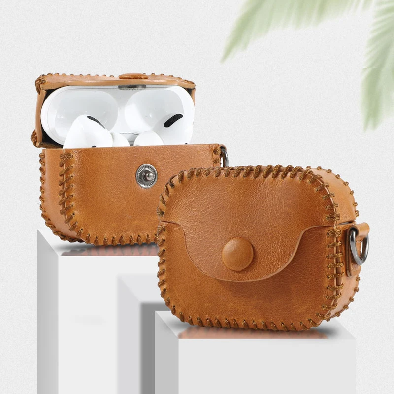Чехол из воловьей кожи для Airpods Pro беспроводной Bluetooth защитный чехол s наушников Air
