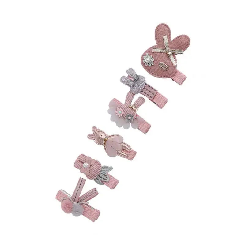 Детские заколки для волос 6 шт./компл. с розовыми кружевными шариками изысканные
