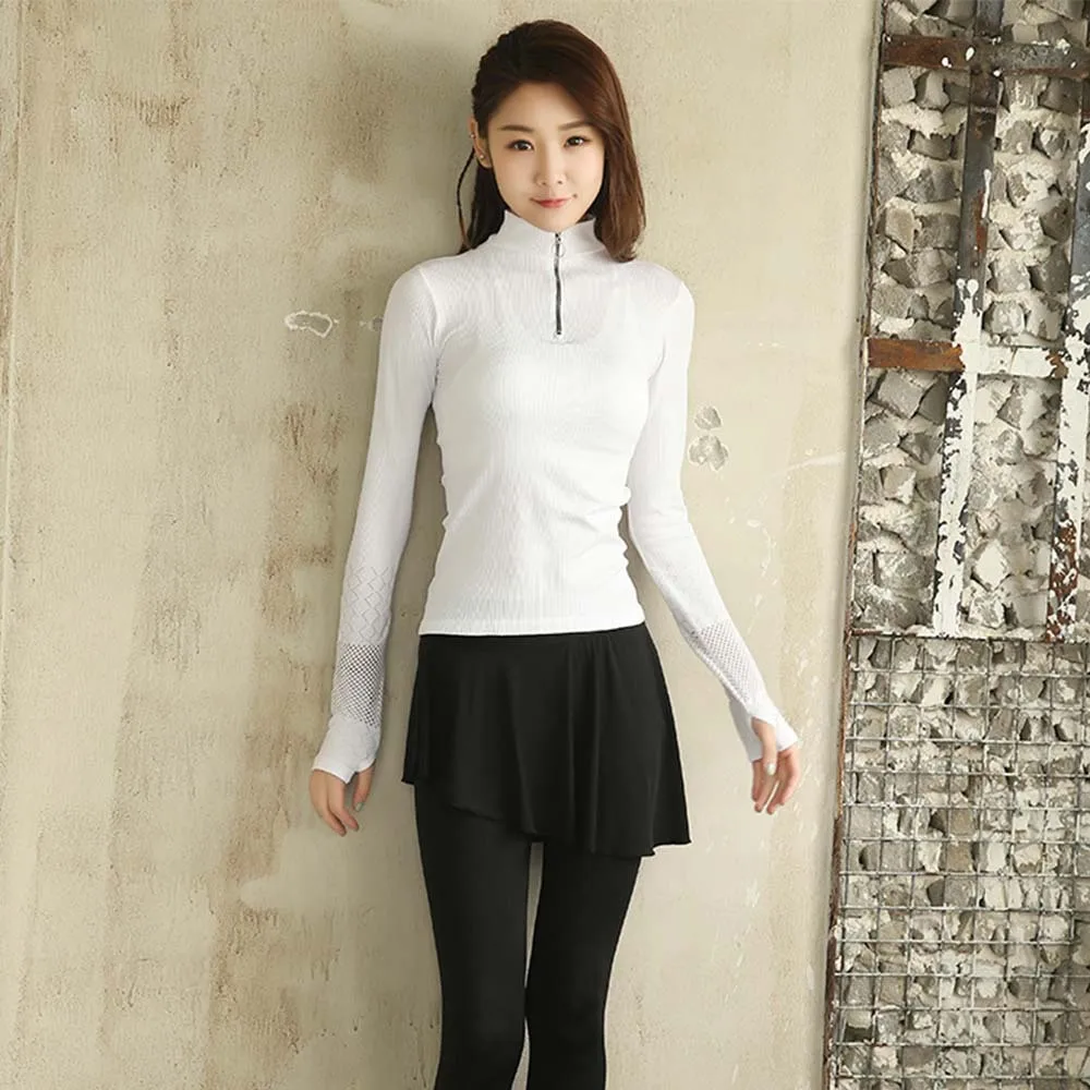 Женские спортивные топы с длинным рукавом для бега сетчатые тренировок фитнеса