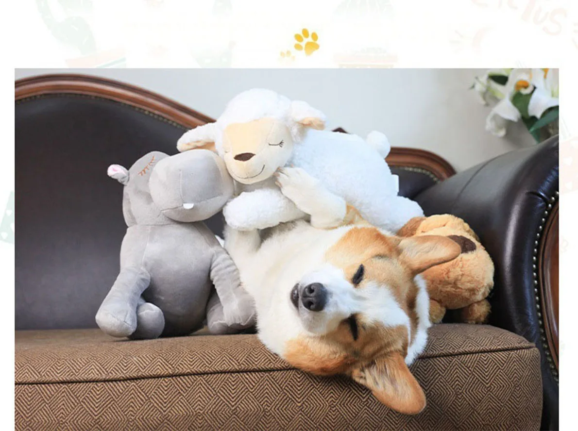 

Fleece Hippo Heartbeat Puppy Dog Toys Behavioral Training Toy Snuggle Anxiety Relief Dogs Sleep Aid Chewe Toys For Small Dogs