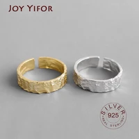 wide ring 100 925 sterling silver open ring for women ins gold silver color gold foil concave convex irregular face