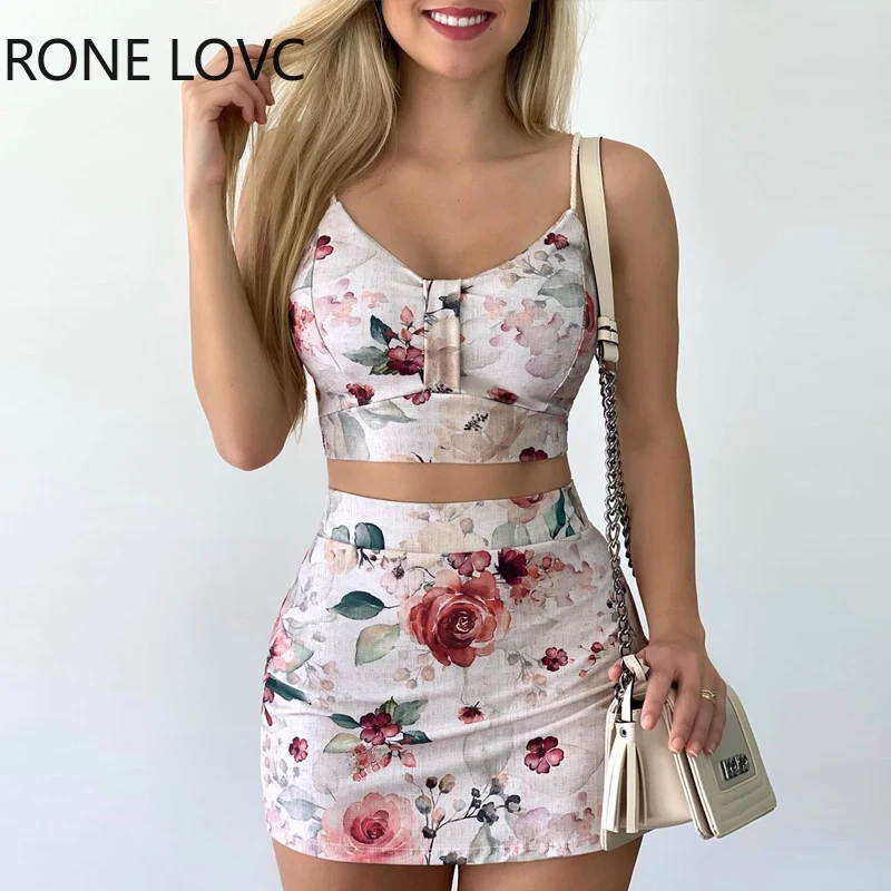 Женский повседневный комплект из 2 предметов короткий топ и юбка на бретельках с