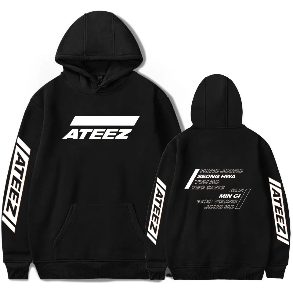 Толстовка ATEEZ с капюшоном для мужчин и женщин Модный свитшот в стиле Харадзюку