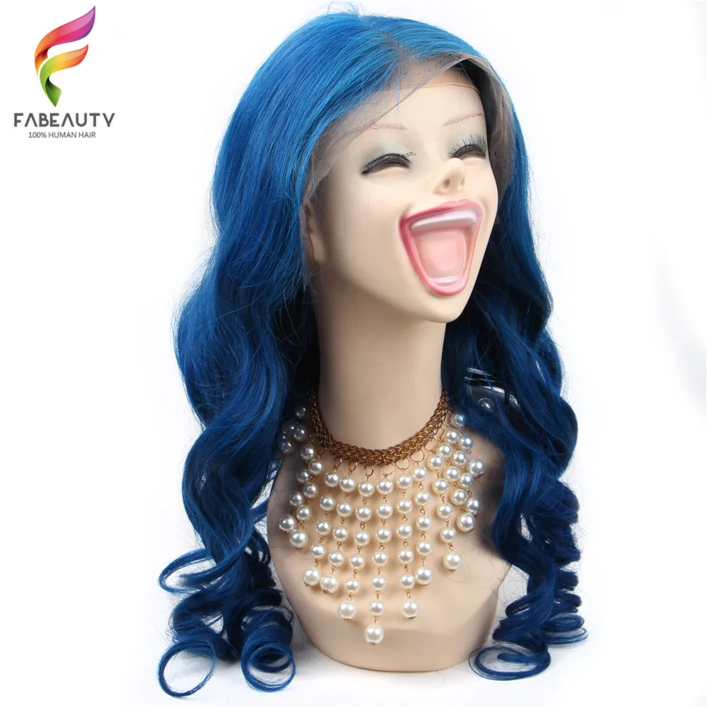 Парики из натуральных волос синего цвета 13 х4 бразильские парики для женщин