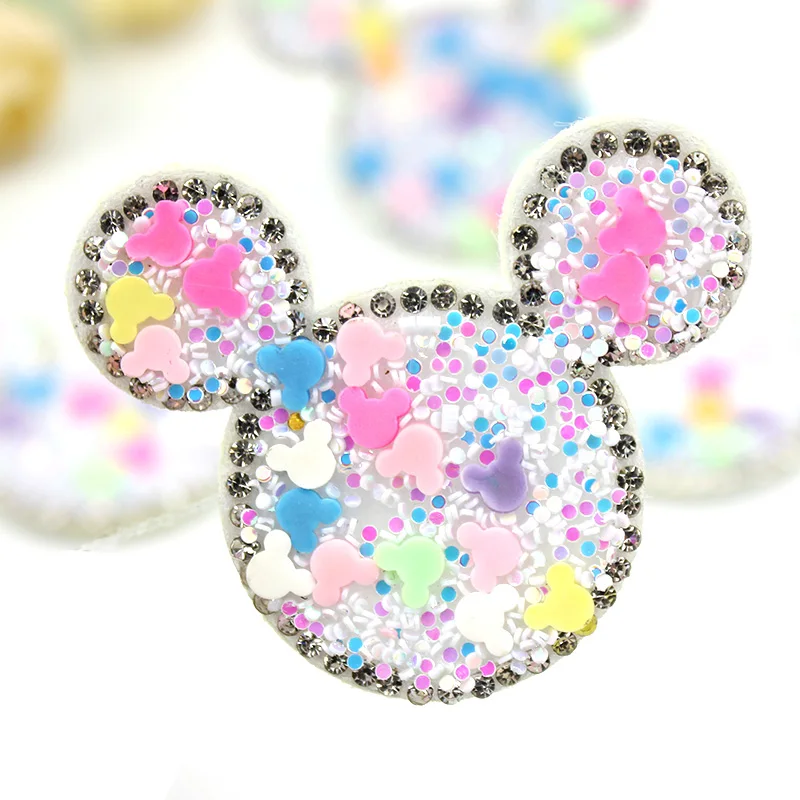 

10 шт. 4,5*5 см Стразы голова мыши с блестками аппликации для головных уборов «сделай сам» ремесла аксессуары сумки обуви одежды нашивки украше...