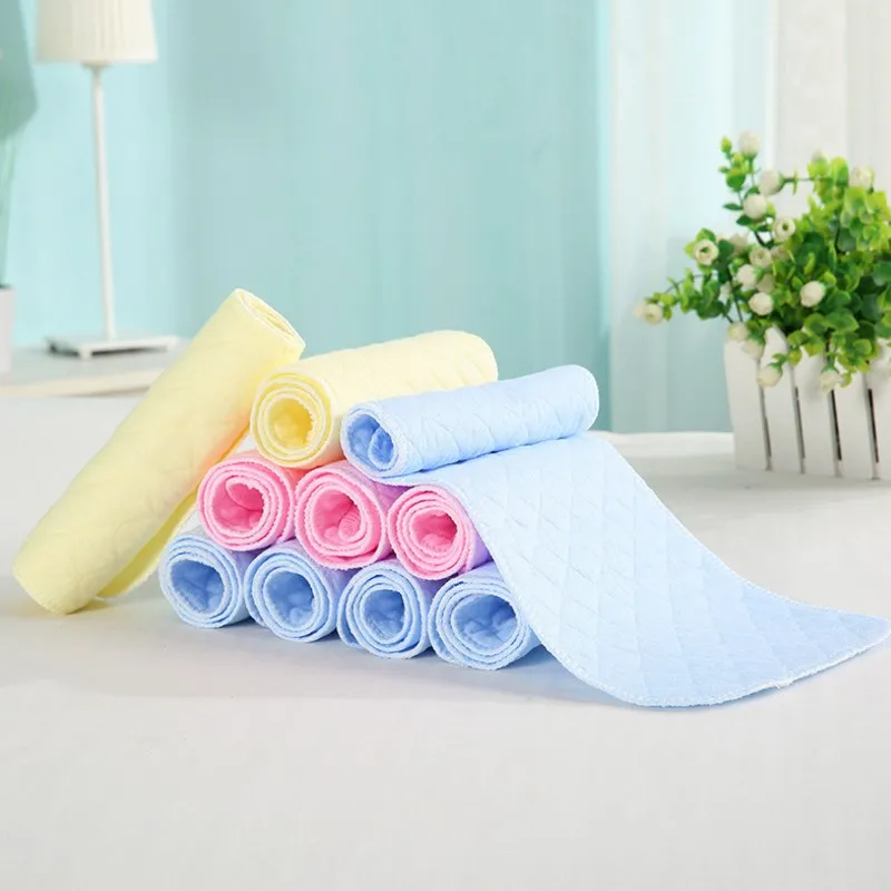 [usurpon] 5 pcs Cotton Insert Reusable Colored Baby Fitted Diaper Insert ECO Cotton Absorbent Newborn Diaper Insert