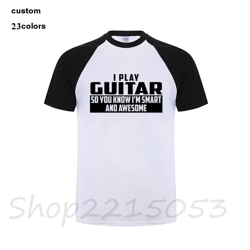 Мужская хлопковая футболка с надписью Smart and Awesome Guitar уличная одежда 2020 |