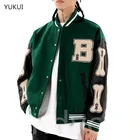 Куртка YUKUI, Женское пальто, мужская бейсбольная куртка для пар, осень 2021, унисекс, стиль бойфренда, Varsity, хип-хоп, уличная одежда