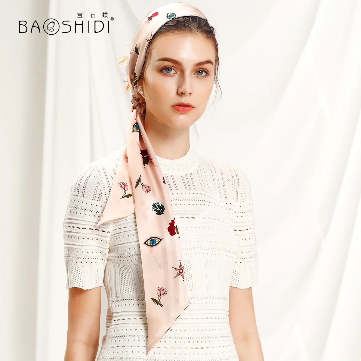 

★Jewel butterfly silk scarf women's spring and autumn and Summer Scarf