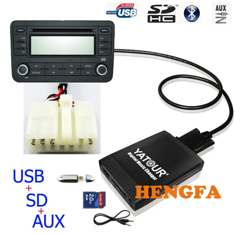 Автомобильный цифровой музыкальный переходник Yatour USB Mp3 AUX адаптер для Toyota Big 5 + 7