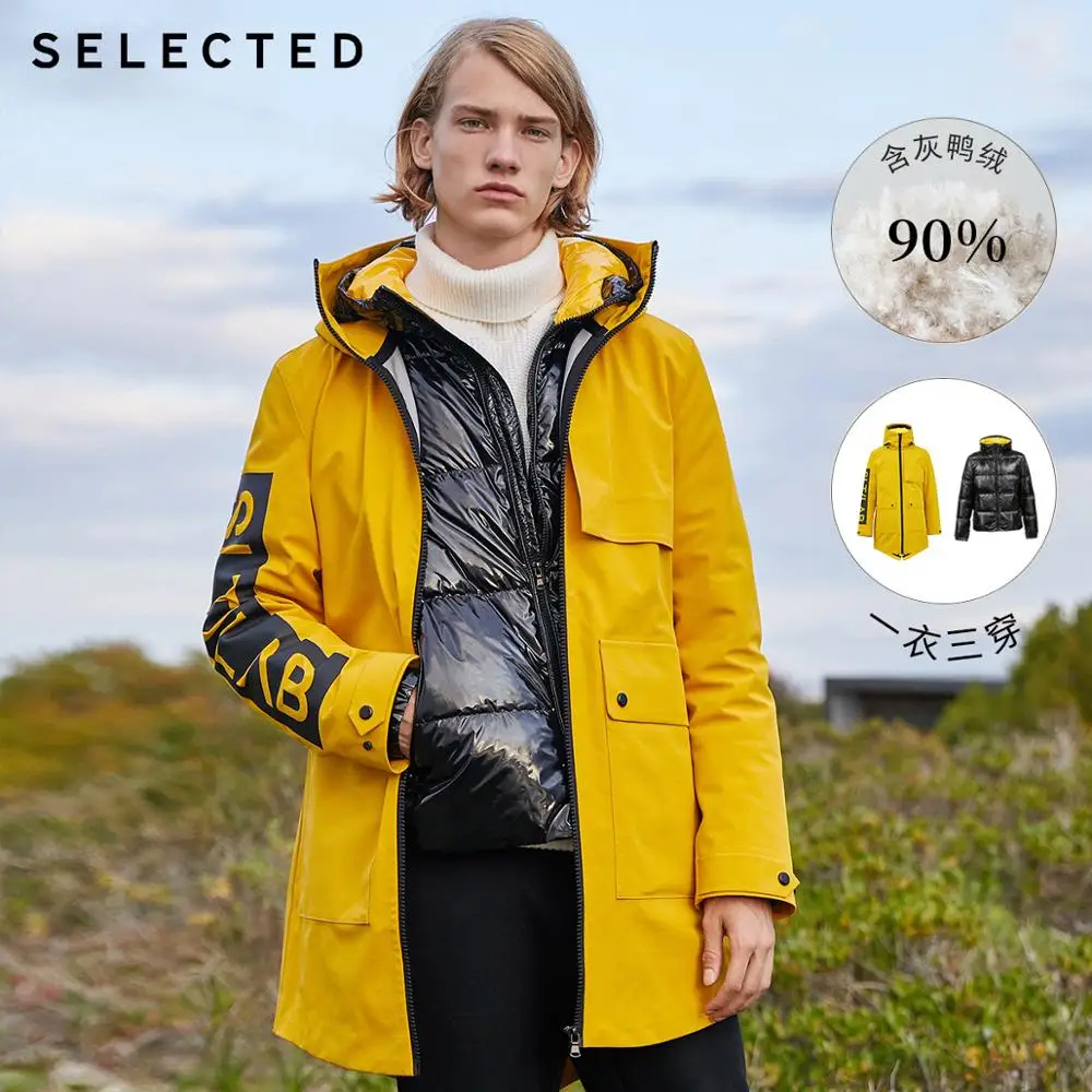 Отобранная Зимняя парка с буквенным принтом верхняя одежда пуховик из двух