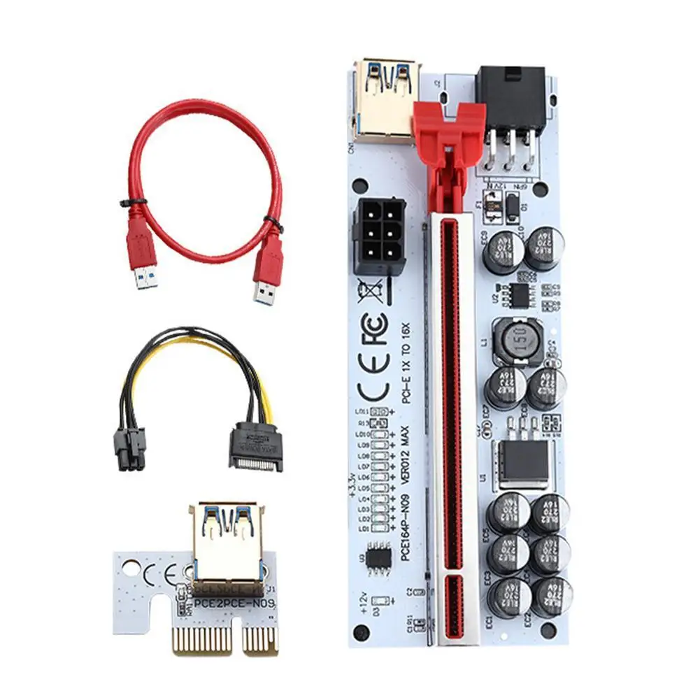 

Riser VER012 USB 3.0 PCI-E Riser VER012MAX Express Cable Riser For Video Card X16 Extender PCI-E Riser Card For Mining