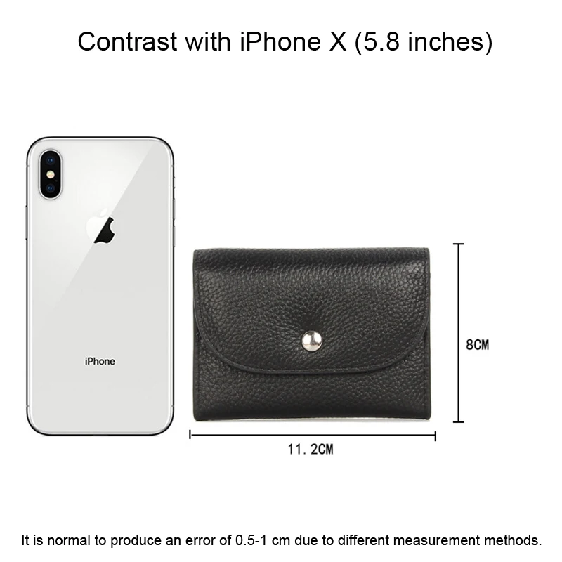 Модный простой кошелек из натуральной кожи для монет мужчин и женщин короткий