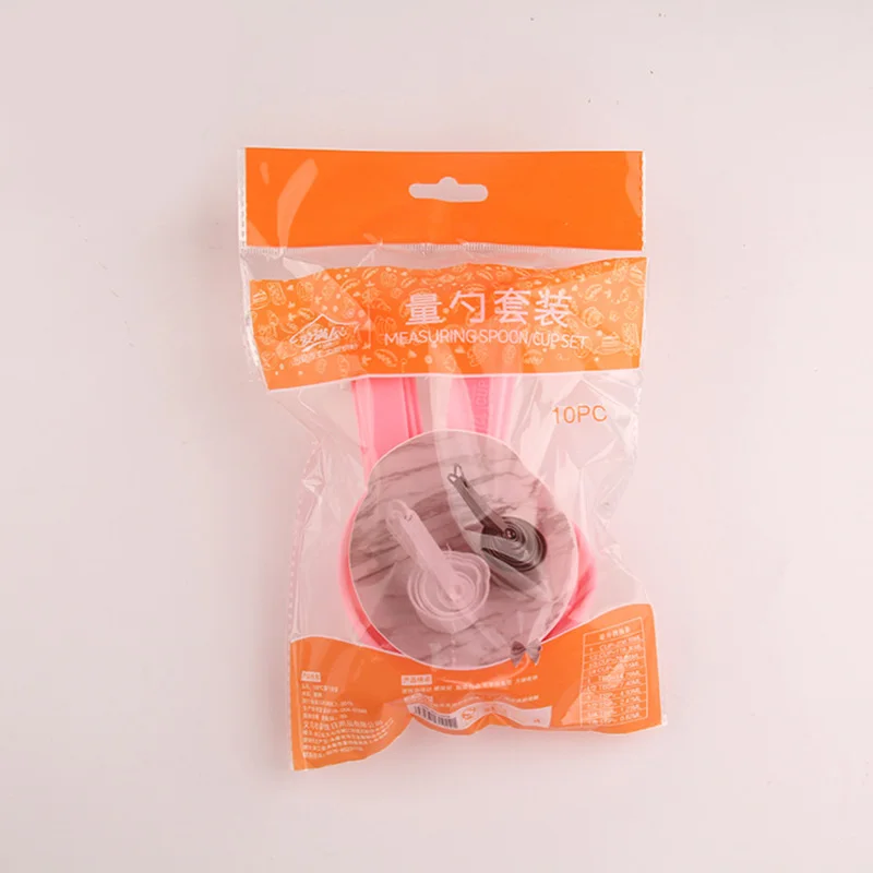 10 шт./компл. Розовые Пластиковые мерные ложки чашки Измерительный набор