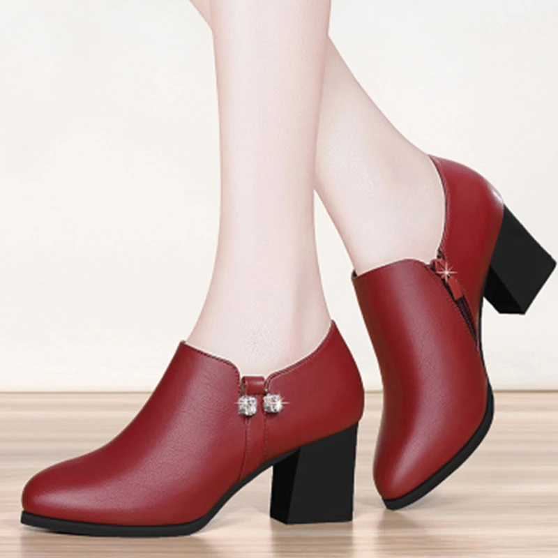 Женские туфли-лодочки женская обувь на толстом квадратном каблуке без шнуровки с