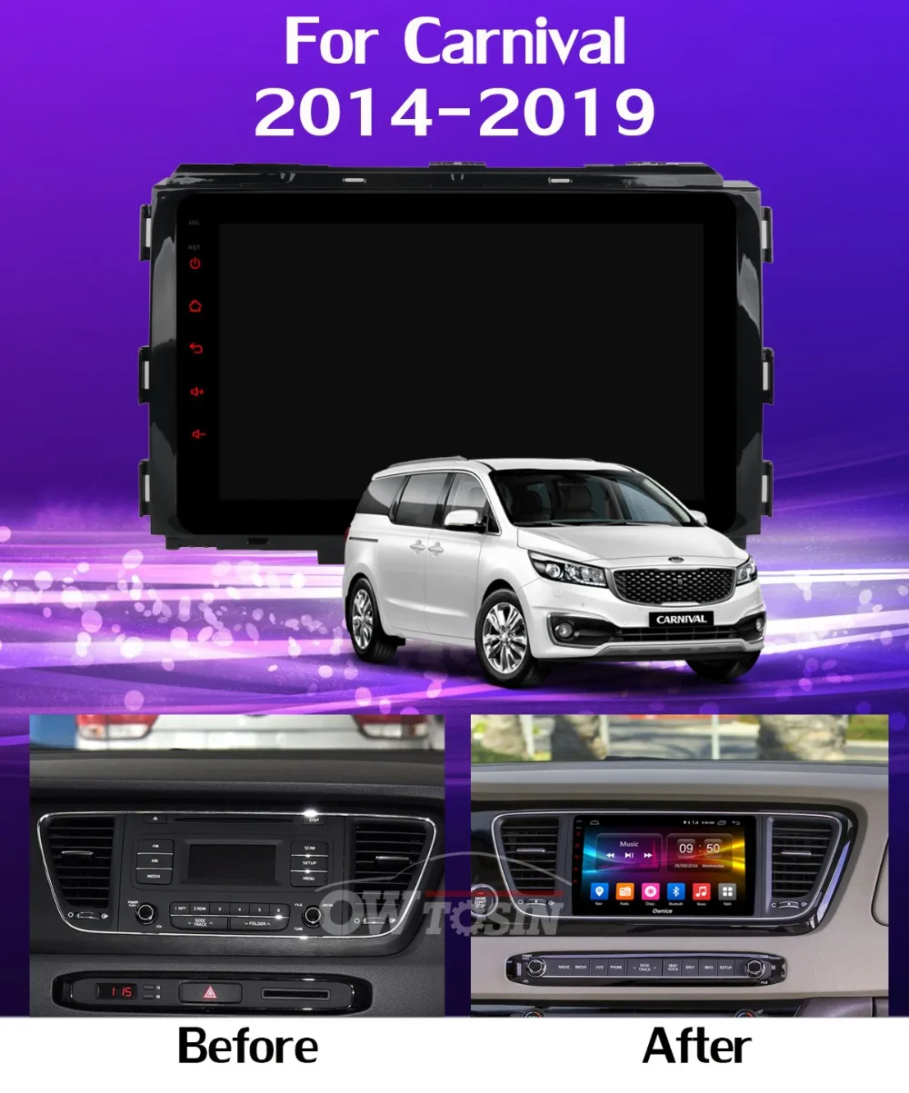 360°4×AHD панорамная камера Android 9,0 4G SIM 8 ядер 4 Гб+ 64 Гб SPDIF DSP CarPlay Автомобильный плеер для Kia Carnival- gps радио