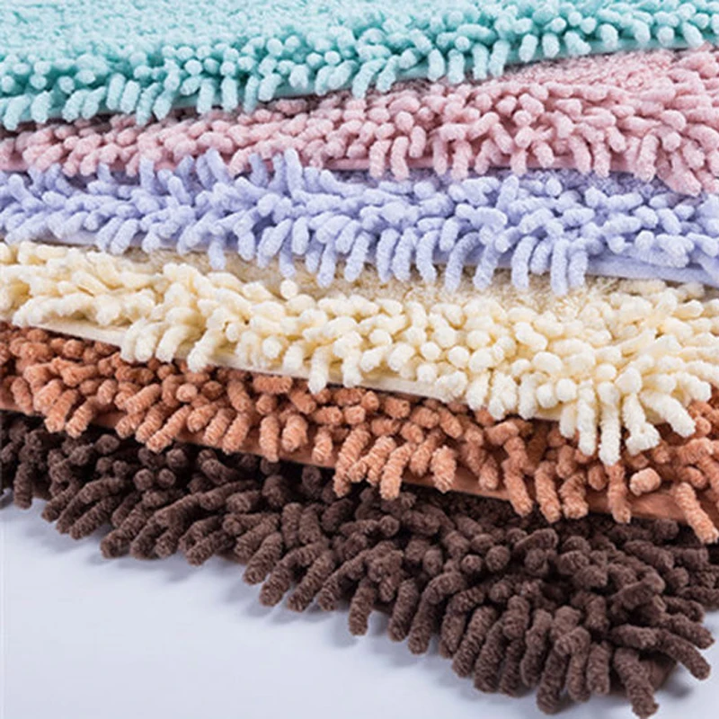 Четырехразмерный синельный коврик для ванной комнаты туалета качественный