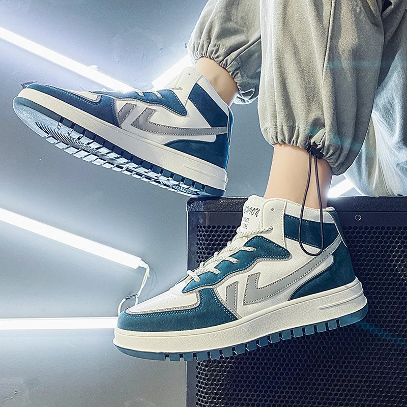 

2021 new running sneakers men's high-top shoes trendy men's shoes