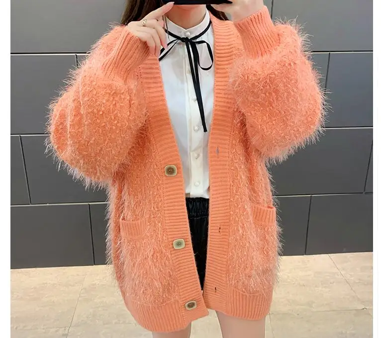 

2020 весна и осень, новый стиль, модный Кардиган с длинным рукавом и V-образным вырезом, женский свитер, пальто