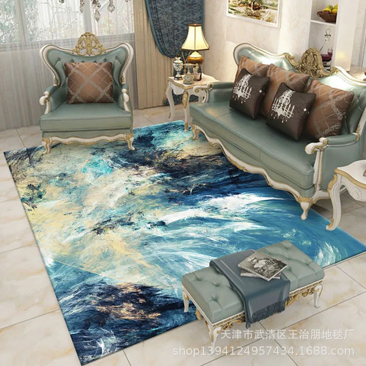 

Mo Ink Splashing Living Room Tea Table Carpet Chinese Classical Abstract Carpet Printing Carpet Rugs for Bedroom Rug Living Room
