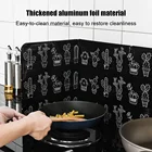 Кухонная масляная перегородка из алюминиевой фольги, складная алюминиевая кухонная сковорода для жарки, защита от разбрызгивания масла, ободок для газовой плиты