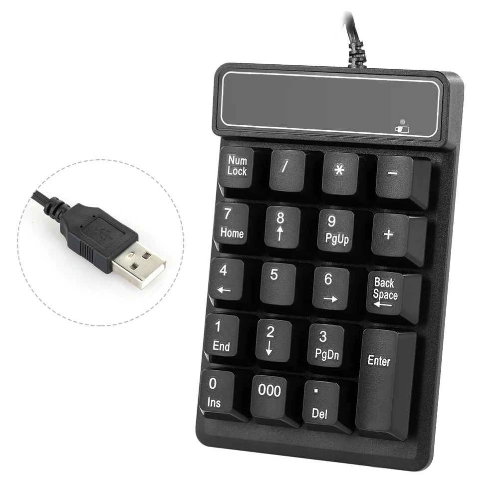 Проводная USB цифровая клавиатура тонкая мини 19 клавиш для iMac/Mac Pro/MacBook Air/Pro