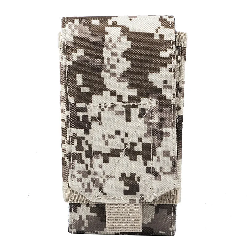 AIRSOFTPEAK Тактический поясный чехол телефона Molle 5.5 дюйма Чехол для мобильного телефона Военные сумки мобильных телефонов Сумки для аксессуаров - Цвет: Desert Camo