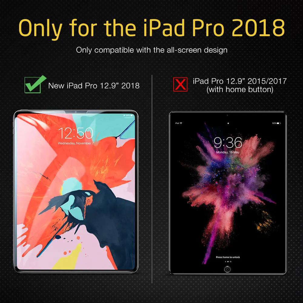ESR HD Защита экрана для iPad Pro 12,9 3X закаленное стекло для планшета защитная пленка для экрана против царапин для iPad Pro 12,9