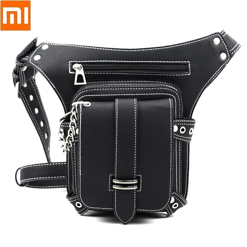 

Xiaomi Women's fashion trends Motorcycle bag Multifunctional shoulder crossbody Retro belt bag Outdoor travel PU Leather