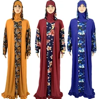 1 pieces sudi robe hijab dubai islmic floral abaya dress for musulman femme moroccan caftan muslim clothes ef529