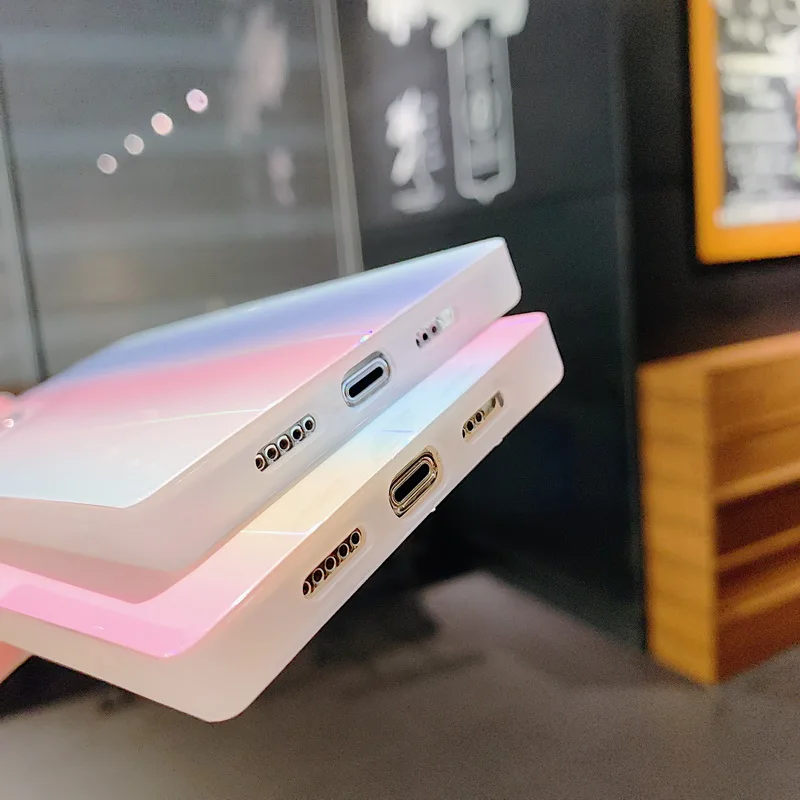 LOVECOM чехол для телефона с лазерным градиентом радужной расцветки iPhone 13 Pro Max 11 12 Mini