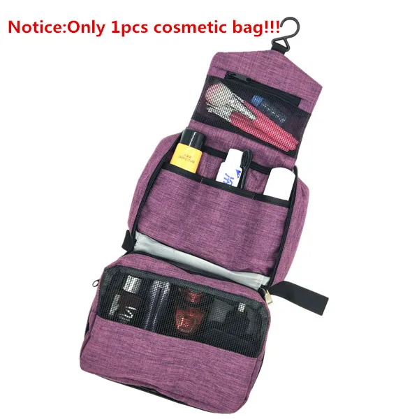 Men Travel Toiletry Bag Women Hanging Cosmetic Makeup Case Beautician Foldable Make up Storage Pouch Foldable Wash Organizer Bag - Цвет: Фиолетовый