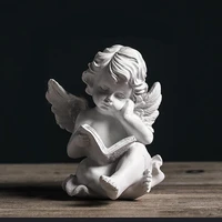 style 2 cherubs figurine resin reading book angel statue sculpture collection crafts for wedding christmas birthday housewarming