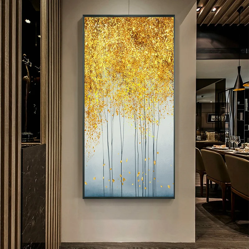 

Nordic Vintage Abstract Golden Money Tree Poster Canvas Painting Poster and Prints Wall Art Pictures for Living Room Home Decor