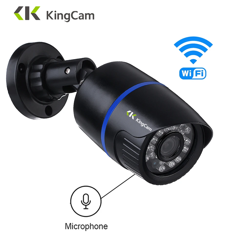 Камера видеонаблюдения KingCam 1080P беспроводная водонепроницаемая с микрофоном и SD