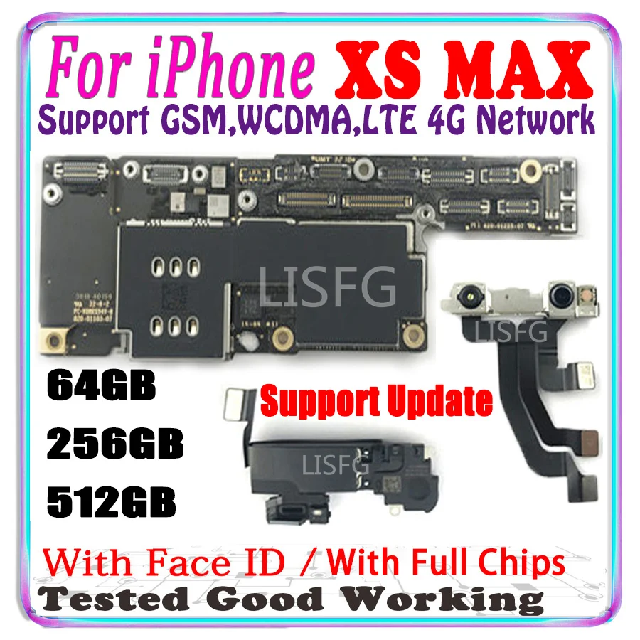Материнская плата для iPhone XR &amp XS MAX с распознаванием лица 64 ГБ 128 256 100% Оригинальный