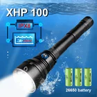 Новый мощный профессиональный фонарик для дайвинга XHP100 IPX8, водонепроницаемый перезаряжаемый светодиодный фонарик 18650 XHP90, подводная лампа