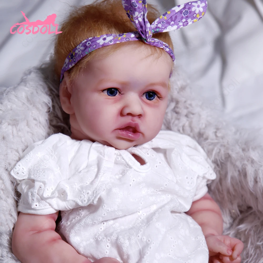 

Newest 57CM 4.7kg Reborn Baby Dolls Full silicone Open mouth for Children Toys Toddler solid Full Body Naughty Girl Reborn Doll
